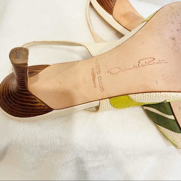 Oscar de la Renta Vintage Floral Kitten Heels - Picture 4 of 7